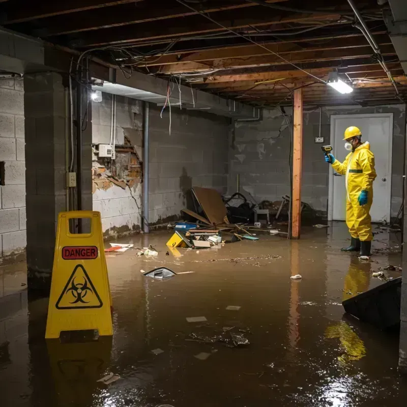 Flooded Basement Electrical Hazard in New Glarus, WI Property